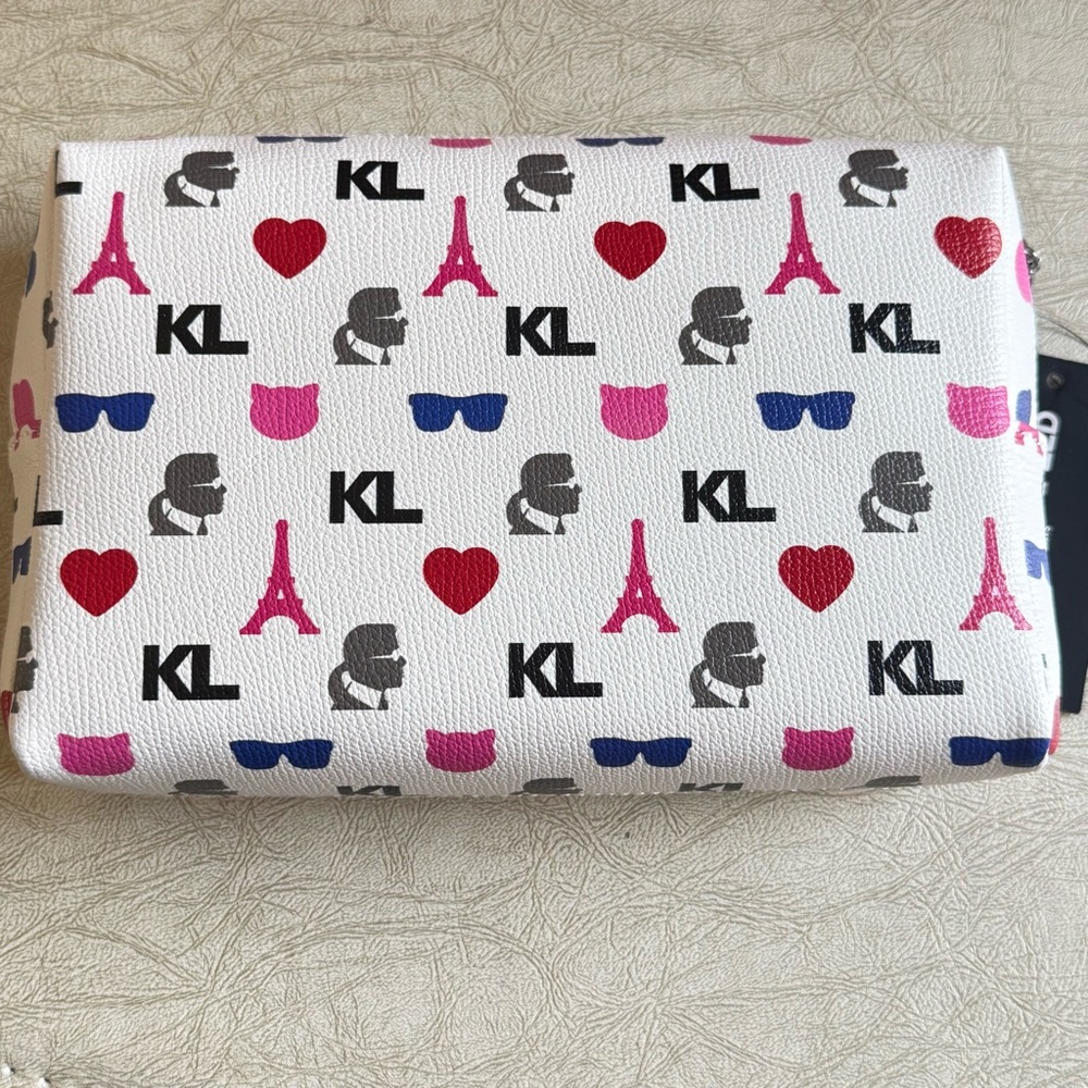 New KARL LAGERFELD PARIS Mini Printed Cosmetic Bag - Picture 10 of 10